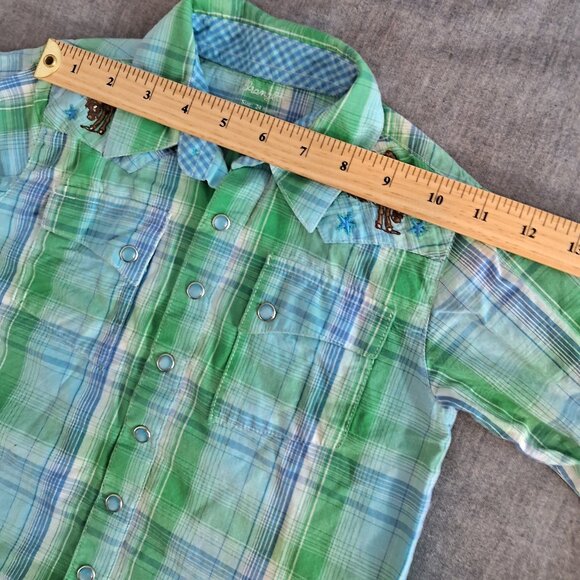 Wrangler Baby Rodeo Vintage Western Embroidered Plaid Shirt - Picture 8 of 10